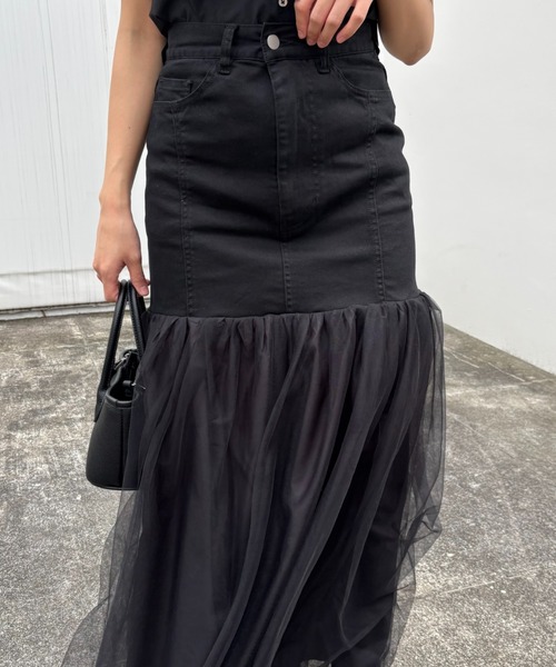 HONEY MI デニムスカート denim tulle skirt : ZOZOTOWN Yahoo