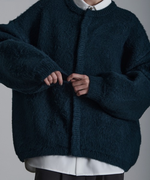 「Loose/ルース」 ニットカーディガン M チャコールグレー メンズ_画像5