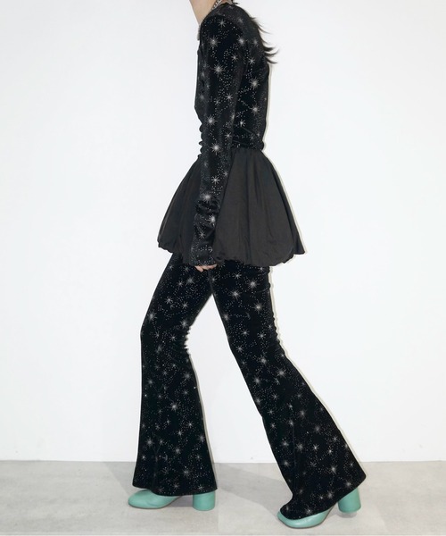 「musubore」 イージーパンツ 0 ブラック レディース_画像2