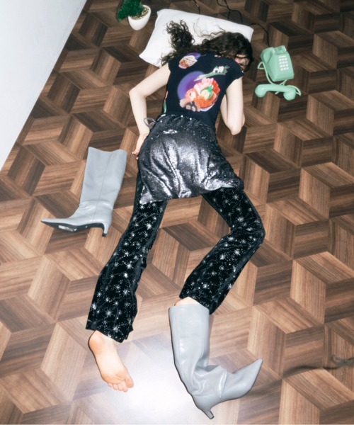 「musubore」 イージーパンツ 0 ブラック レディース_画像7