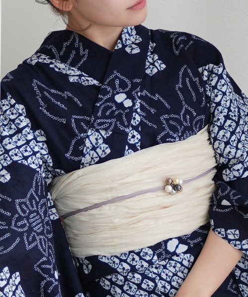 utatane 浴衣 有松絞り浴衣3点セット 鬼灯 レディース