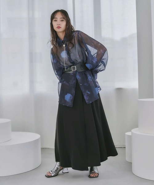 HARE ブラウス シャツ ARTflowerシアーシャツ(HARE) レディース