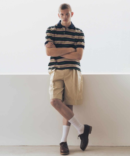 SCYE BASICS ポロシャツ | コットンピケ ストライプ MEN メンズ