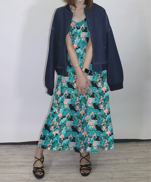 [極美品] メゾンドソイル　ノースリーブワンピース　ボタニカル柄 UNDERWRAPS（アンダーラップス） ワンピース ボタニカルワンピース(M3