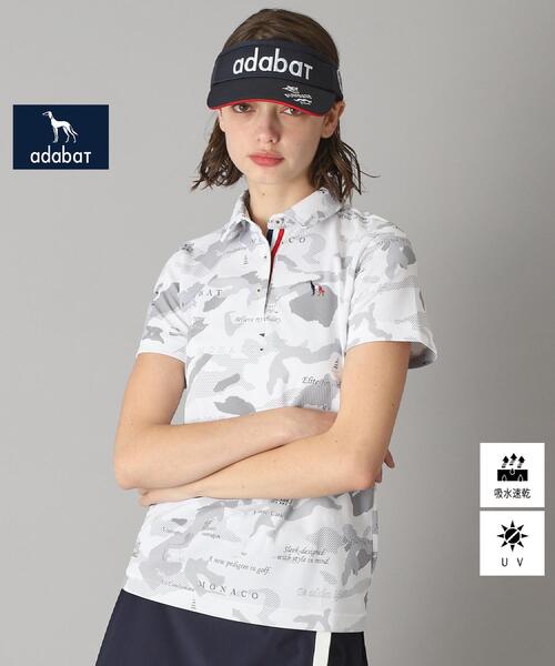 ポロシャツ ポロ 「新レーベル ADABAT NAVY」UVカット／吸水速乾 モナコリンクスプリントポロシャツ レディース