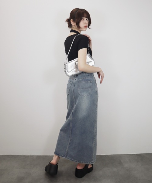 Reurie'（レウリィ） スカート ダメージデニムスカート／damage denim