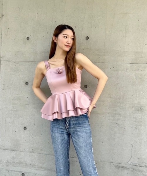 ブラウス シャツ バレリーナペプラムトップス レディース
