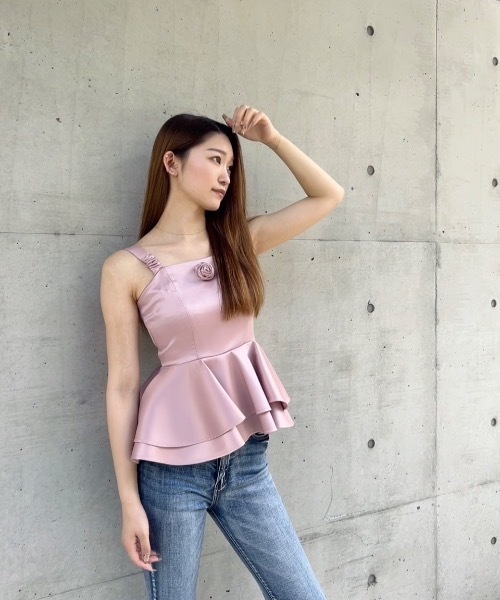 treaturself バレリーナペプラムトップス ROSY LUCE ブラウス シャツ バレリーナペプラムトップス