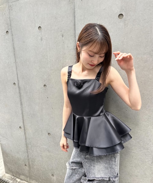 treaturself バレリーナペプラムトップス ROSY LUCE ブラウス シャツ バレリーナペプラムトップス
