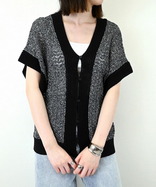 STYLEBLOCK（スタイルブロック） ベスト ジレ 透かし編みラメニット
