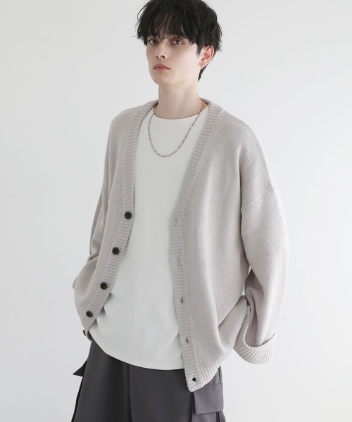 LILL（リル） ニットカーディガン S チャコールグレー メンズ