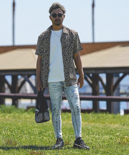 adamsJUGGLER（アダムスジャグラー） シャツ W/R25レオパードショート