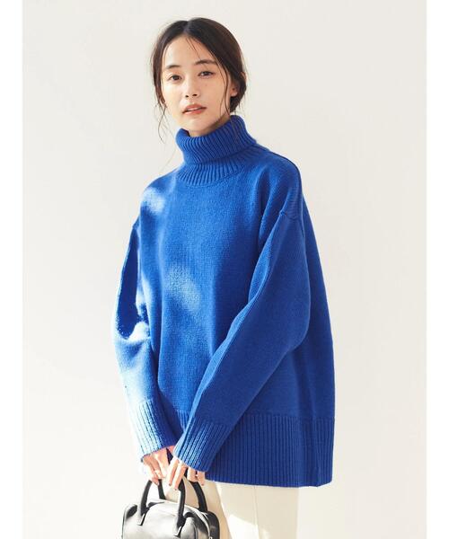 「CRAFT STANDARD BOUTIQUE」 タートルネックニット FREE ブルー レディース_画像2