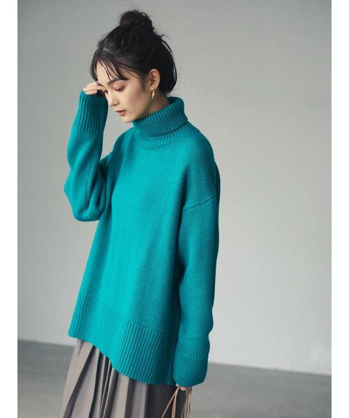 「CRAFT STANDARD BOUTIQUE」 タートルネックニット FREE ブルー レディース_画像3