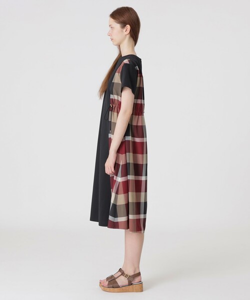 BLUE LABEL CRESTBRIDGE コンパクトクリアーポンチドレス 黒 ブルーレーベルクレストブリッジ BLUE LABEL CRESTBRIDGE