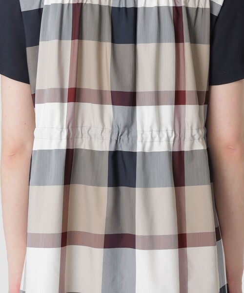 BLUE LABEL CRESTBRIDGE 】クリアポンチサイドチェックワンピ BLUE LABEL CRESTBRIDGE ワンピース 「一部店舗限定」コンパクト
