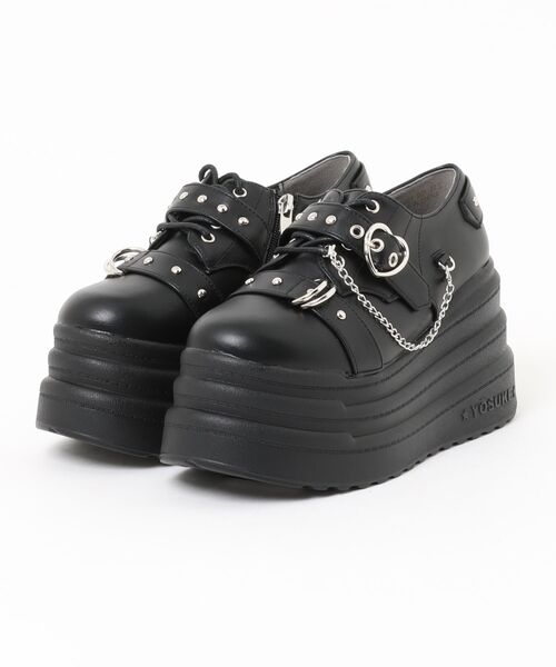 ヒステリックグラマー スタッズベルトコンバットシューズ ホワイト 24cm 厚底 HYSTERIC GLAMOUR（ヒステリックグラマー）の「STUDS BELT コンバット