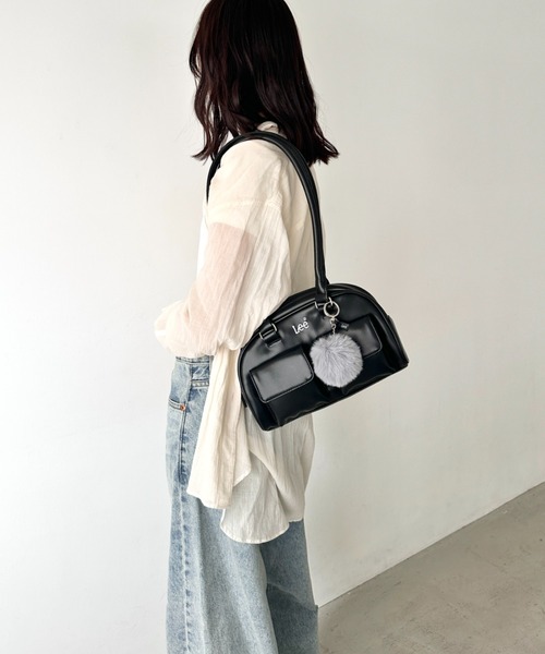 Lee（リー） ボストンバッグ 2ポケット ロングハンドル PUミニボストン