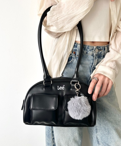 Lee（リー） ボストンバッグ 2ポケット ロングハンドル PUミニボストン