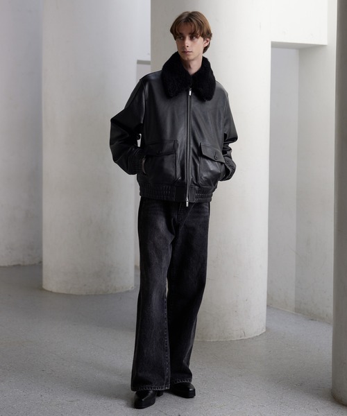 CLEL レザーブルゾン ブラック Sサイズ CLEL ブルゾン アウター 「CLEL」Vintage Design Blouson