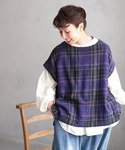 ベスト ジレ 夜長のチェックなベスト レディースの詳細画像4