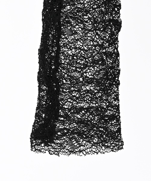 【Narcissus】シアーシャツＴ ブラック Narcissus（ナルシス） tシャツ レースロングスリーブトップス シアー