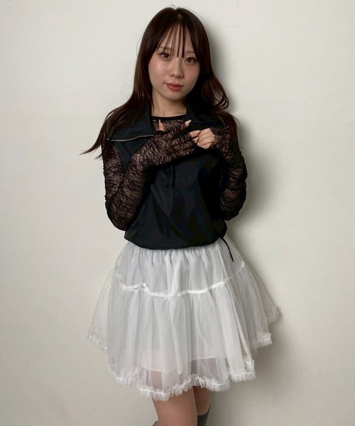 ナルシス  レースつきトップス Narcissus（ナルシス） tシャツ レースロングスリーブトップス シアー