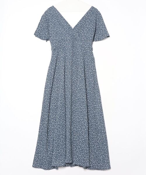 「fifth」 花柄半袖ワンピース M ブルー レディース_画像2