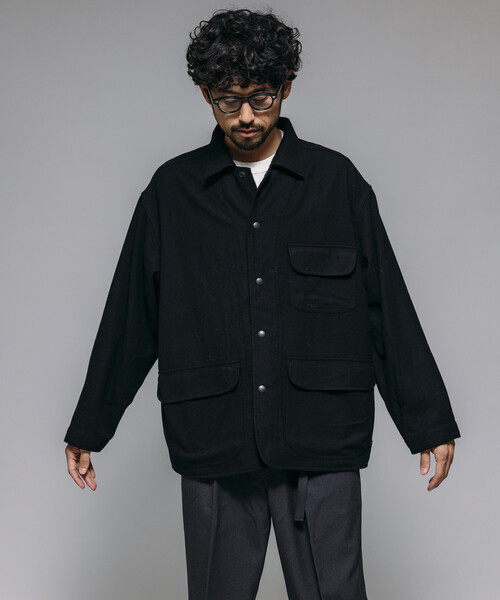 ハンティングジャケット L ブラック HINSON ブルゾン アウター HINSON/ヒンソン ウールハンティング