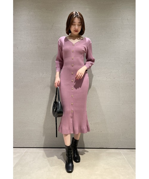 新品未使用 SNIDEL  カーディガン付タンクトップワンピース ピンク SNIDEL（スナイデル） ニットワンピース ONE SIZE ピンク レディース