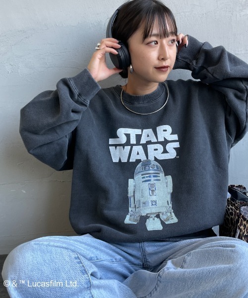 トレーナー　グッとくる スウェット トレーナー トップス 長袖 薄手 ロゴ ゆったり ゆる ビック