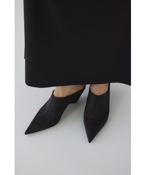 RIM.ARK edge low heel shoes ミュール　パンプス　37 RIM.ARK パンプス Pointed satin mule ポインテッドサテンミュール