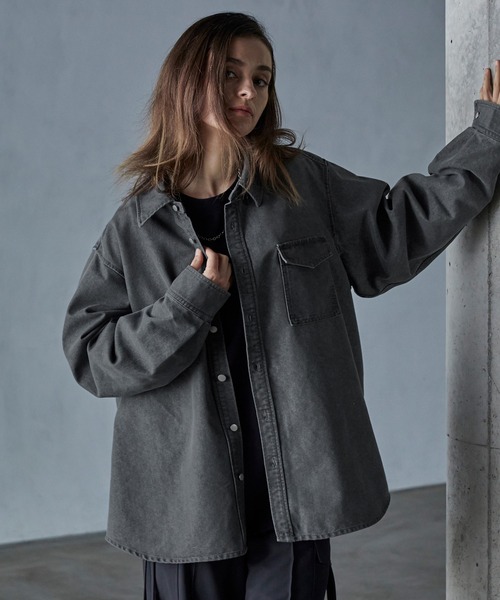 「SERACE」 長袖シャツ L グレー メンズ_画像2