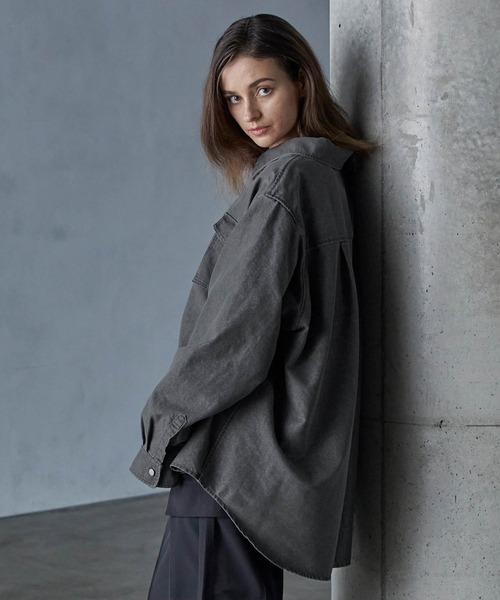 「SERACE」 長袖シャツ L グレー メンズ_画像4