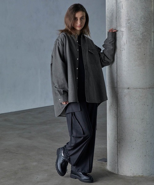 「SERACE」 長袖シャツ L グレー メンズ_画像8