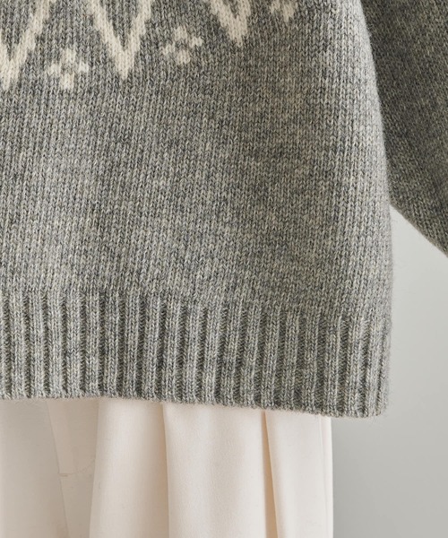 pual ce cin ニット セーター シェットランドウール求心ニットプル