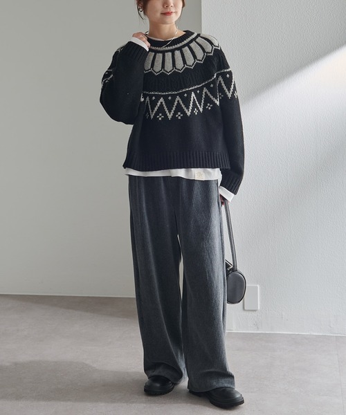 pual ce cin ニット セーター シェットランドウール求心ニットプル