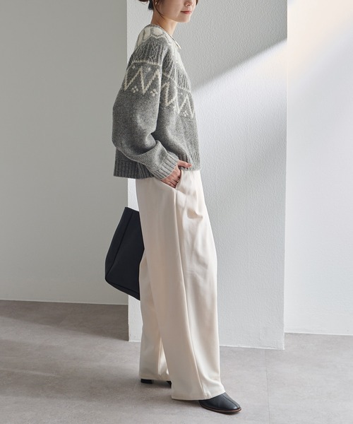 pual ce cin ニット セーター シェットランドウール求心ニットプル