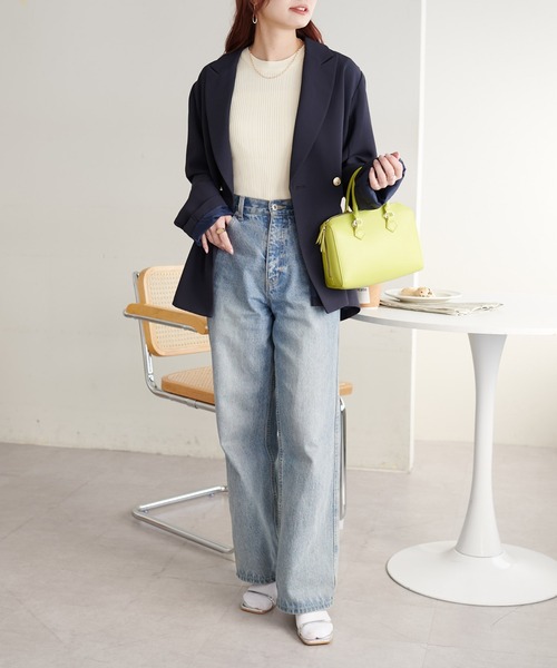 「DISCOAT」 7分袖ニット FREE モカ レディース_画像8