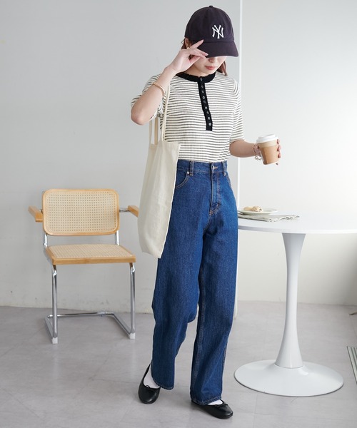 「DISCOAT」 7分袖ニット FREE モカ レディース_画像9