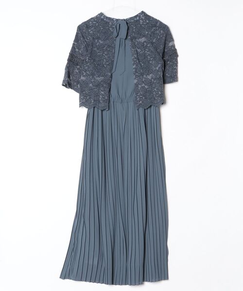 「DRESS PLUS」 半袖ワンピース M ブルーグレー レディース_画像2