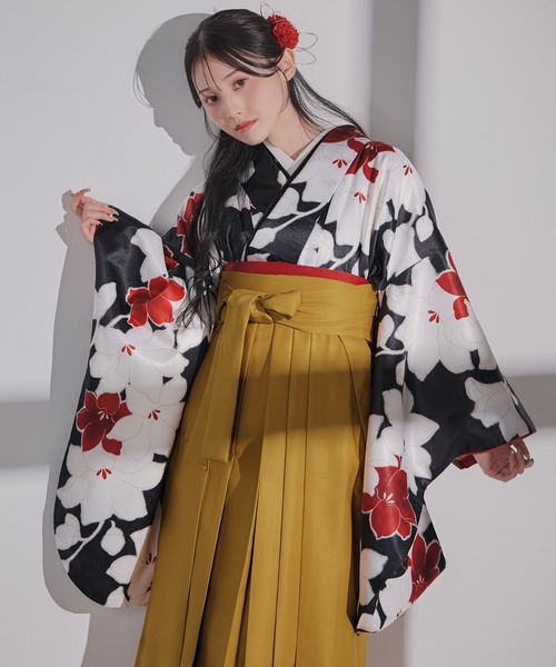 着物 卒業袴3点セット 二尺袖着物　帯　袴 レディース_6