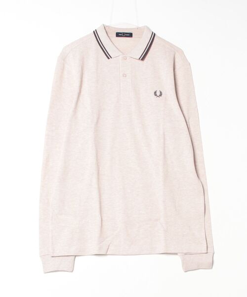 FRED PERRY」 長袖ポロシャツ L オフホワイト メンズ FRED PERRY 