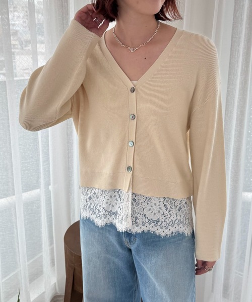 新品　Do!family レースカーディガン DOUX ARCHIVES（ドゥアルシーヴ） カーディガン 裾レースカーディガン
