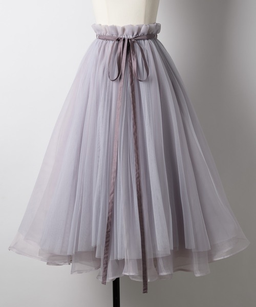「J1U by LA BELLE ETUDE」 フレアスカート FREE スモークピンク レディース_画像9
