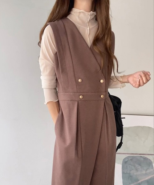 「FILLOU」 オーバーオール X-LARGE グレイッシュベージュ レディース_画像5