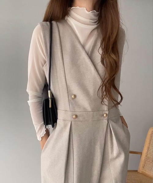 「FILLOU」 オーバーオール X-LARGE グレイッシュベージュ レディース_画像7