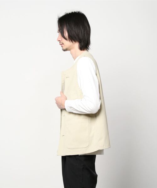 「BEAMS PLUS」 ベスト SMALL サックスブルー メンズ_画像4