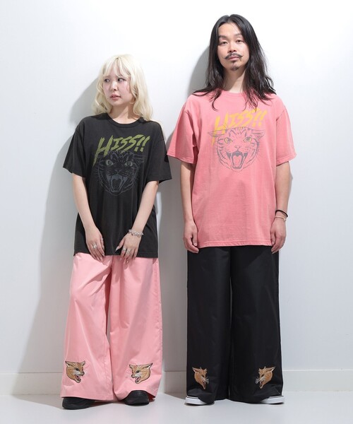 mmts（マミタス） ワイドパンツ パンツ 猫刺繍 パンツ レディース