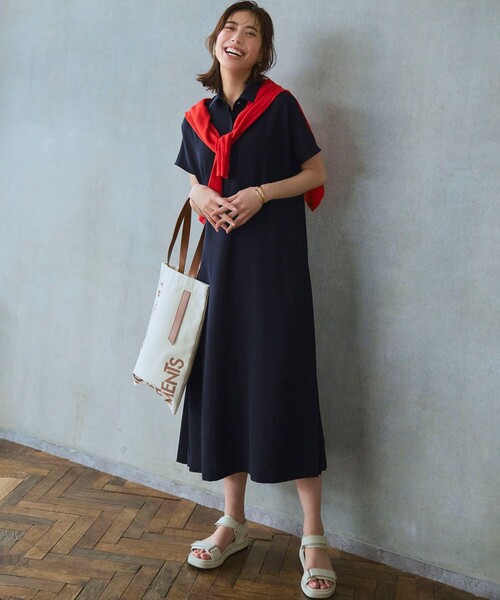 23区（ニジュウサンク） ワンピース 半袖 ドライ2WAYツイル ワンピース